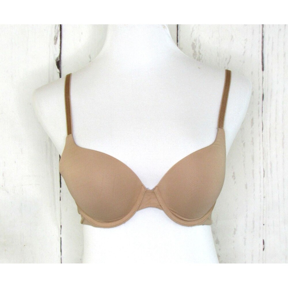 Victoria's Secret Perfect Shape T-Shirt Bra Convertible Padded Beige Size 34B